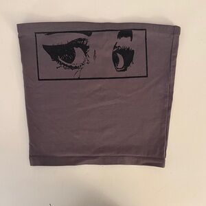 Princess Polly Grey Crop Top with Eye Design